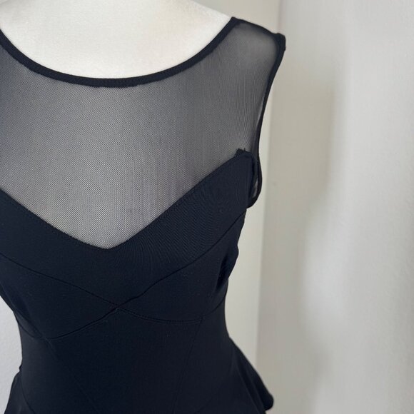 2B Bebe Black Stella Peplum Mini Dress Size XS Stretch Sleeveless Cocktail - Picture 2 of 13